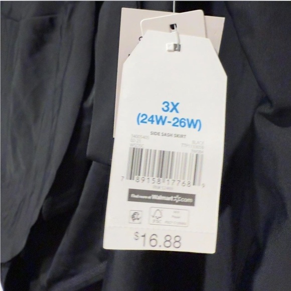 Time and Tru Women's Plus Size Side Slit Swimsuit Skirt 3X/24W-26W, Beach Resort - Picture 8 of 9